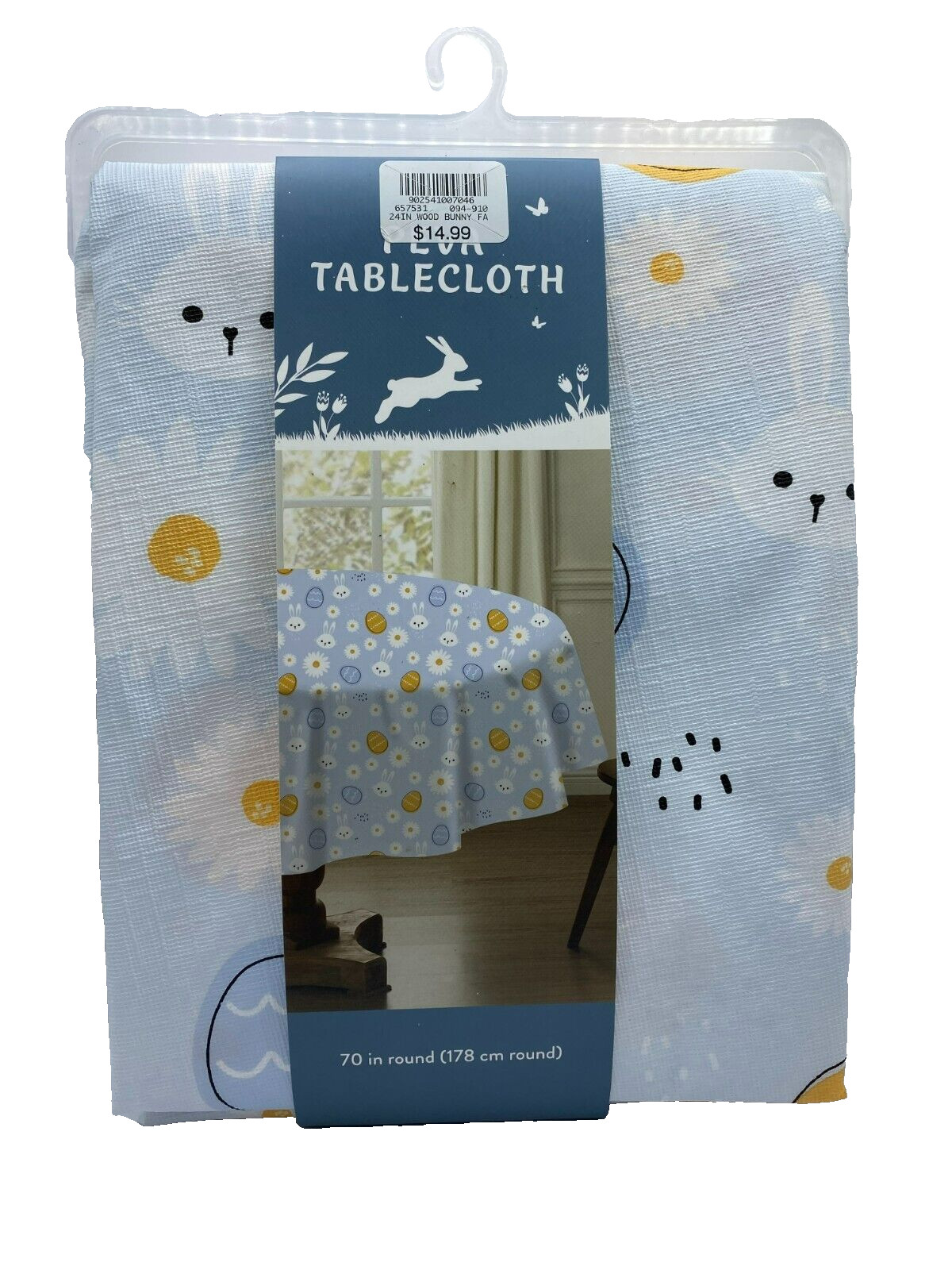 NEW SPRING EASTER 70 IN ROUND PEVA BUNNIES EGGS FLOWERS TABLECLOTH FREE SHIP gallery