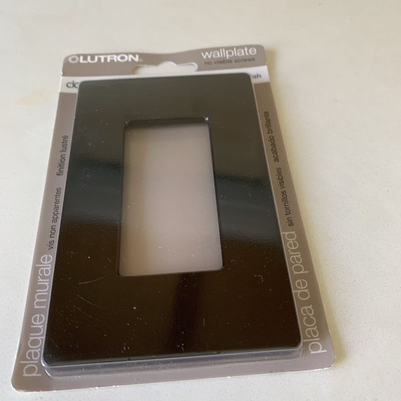 Lutron Claro Wallplate Single Gang black gloss finish no visible screws gallery
