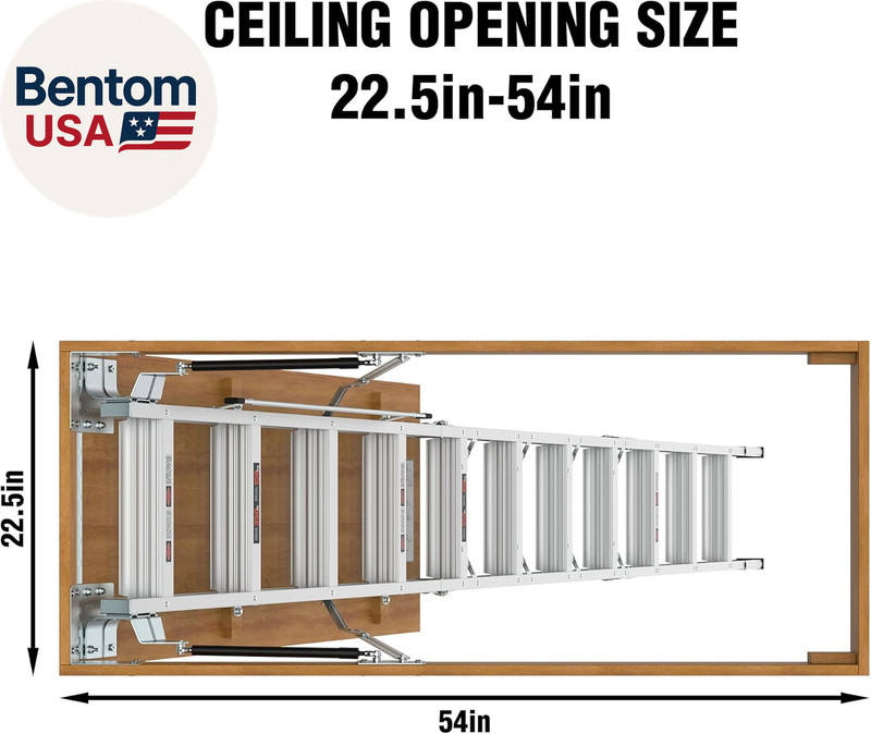 Aluminum Attic Ladder,Pull down System,Attic Stairs,Attic Lift,For 7'8"-10'3" Ce gallery