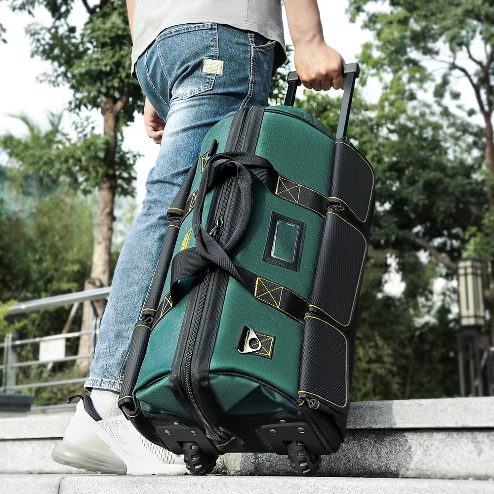 22 Inch Rolling Tool Bag with Wheels Telescopic Handle Heavy Duty 15 Pockets Bag gallery