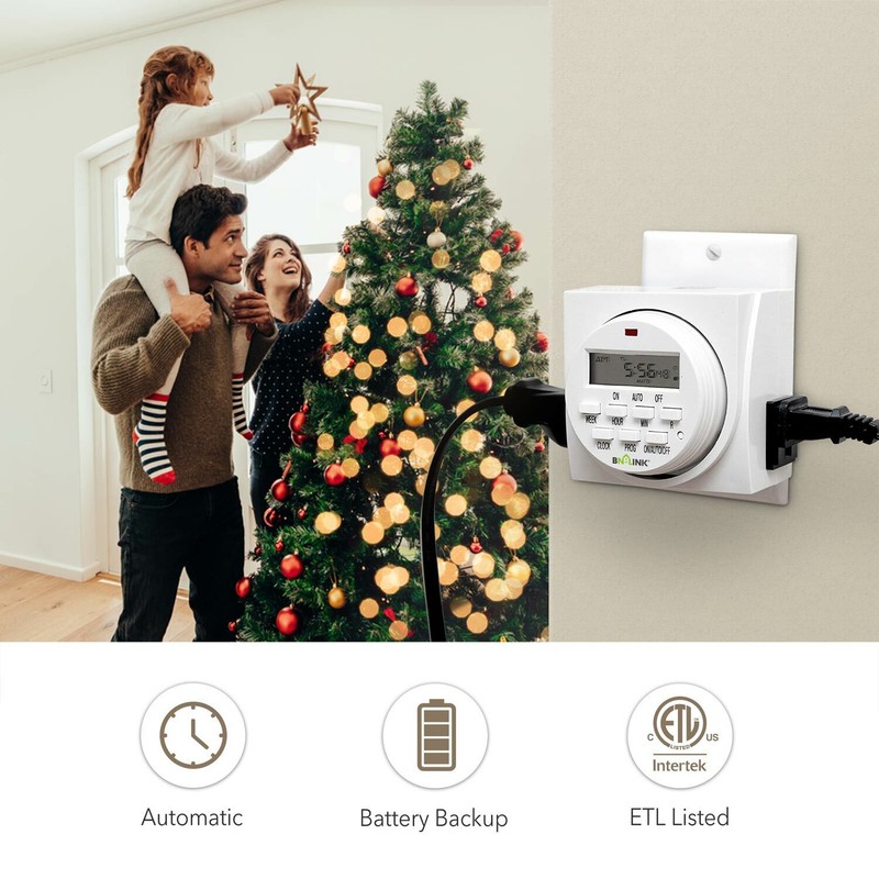 BN-LINK 2Pack 7 Day Heavy Duty Digital Programmable Timer Switch Dual Outlet 15A gallery