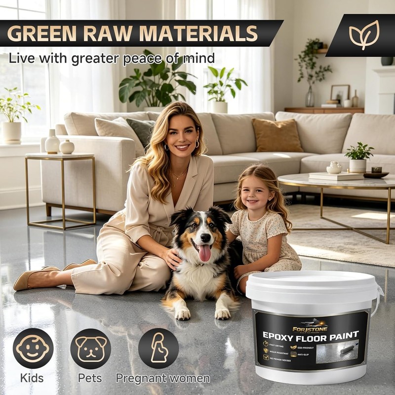Epoxy Floor Paint Kit Colored Sand Self Leveling Concrete Garage 2KG gallery