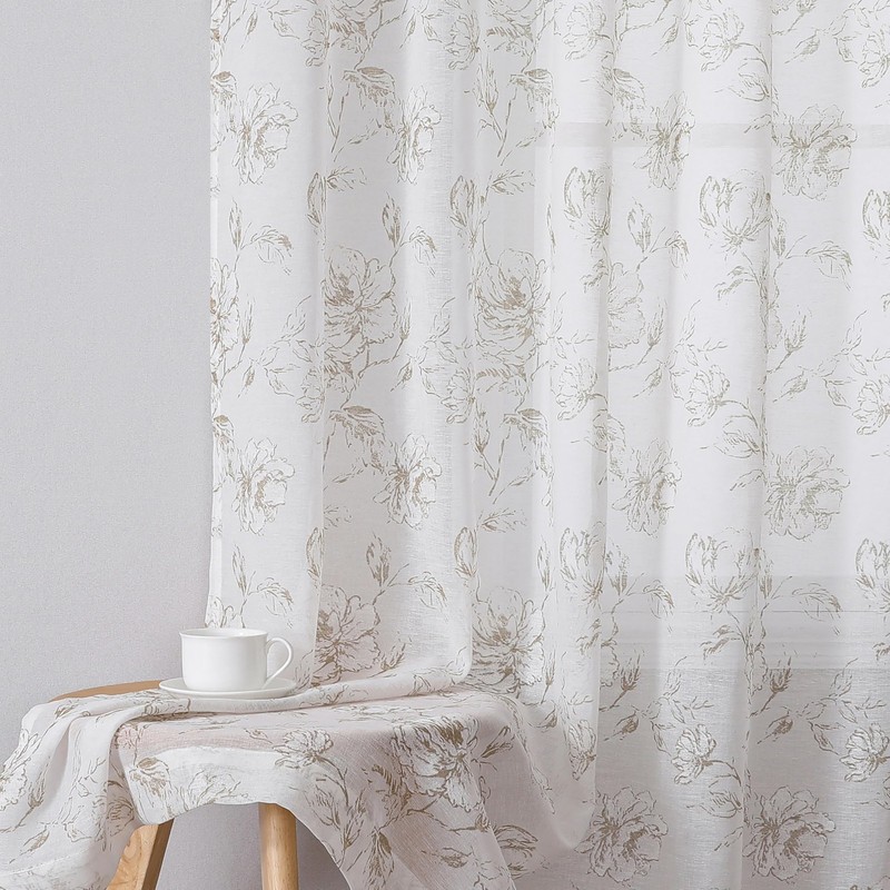 Miss Selectex Sheer Curtains 63 Inch Length 2 Panels Set - Drapes Linen gallery