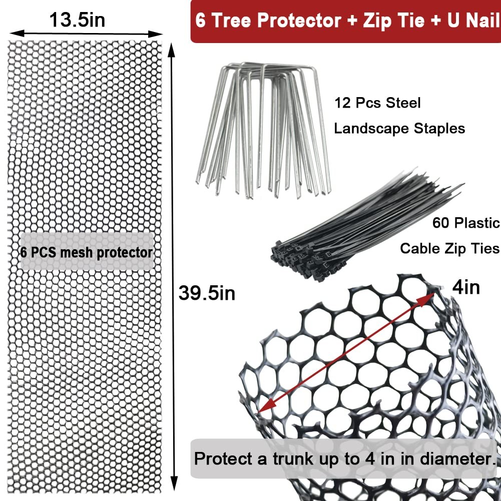 Mesh Tree Trunk Protectors 6 Pack 40 Inch Bark Guard for Deer and Rodent gallery
