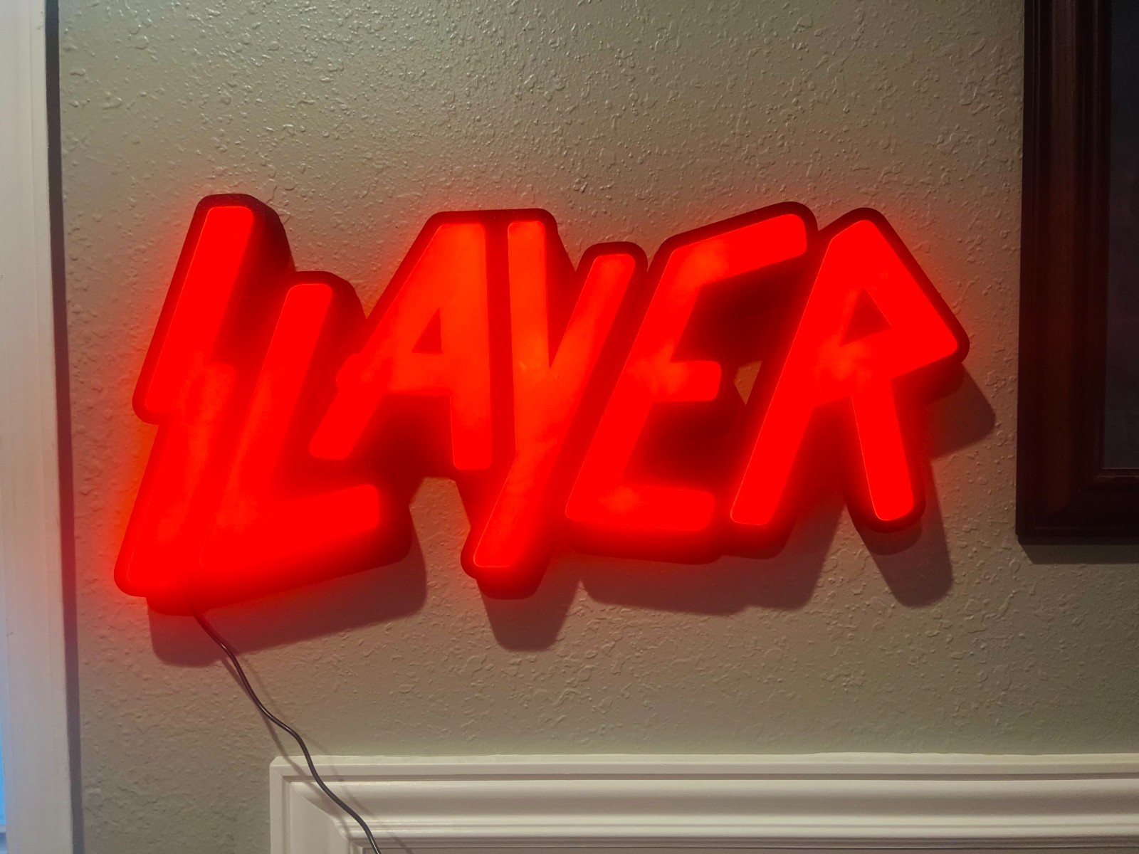 Slayer LED Light Sign 24V LED Dimmable Rock Band Decor Lamp 27" x 12" x 1.5" gallery