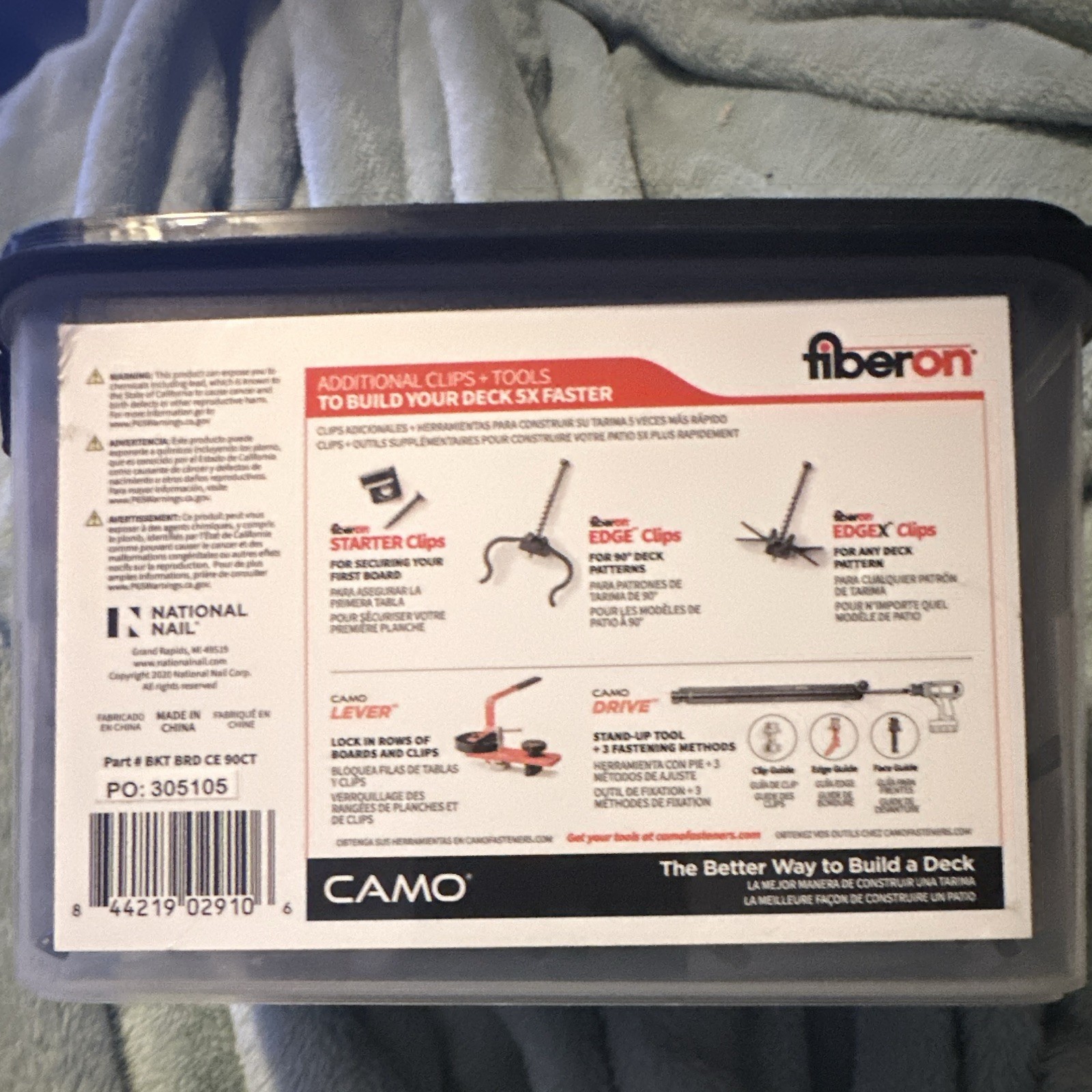 Fiberon Edge Hidden Deck Clips 90ct w/ #8 x 1-3/4" 304 Stainless Screws gallery