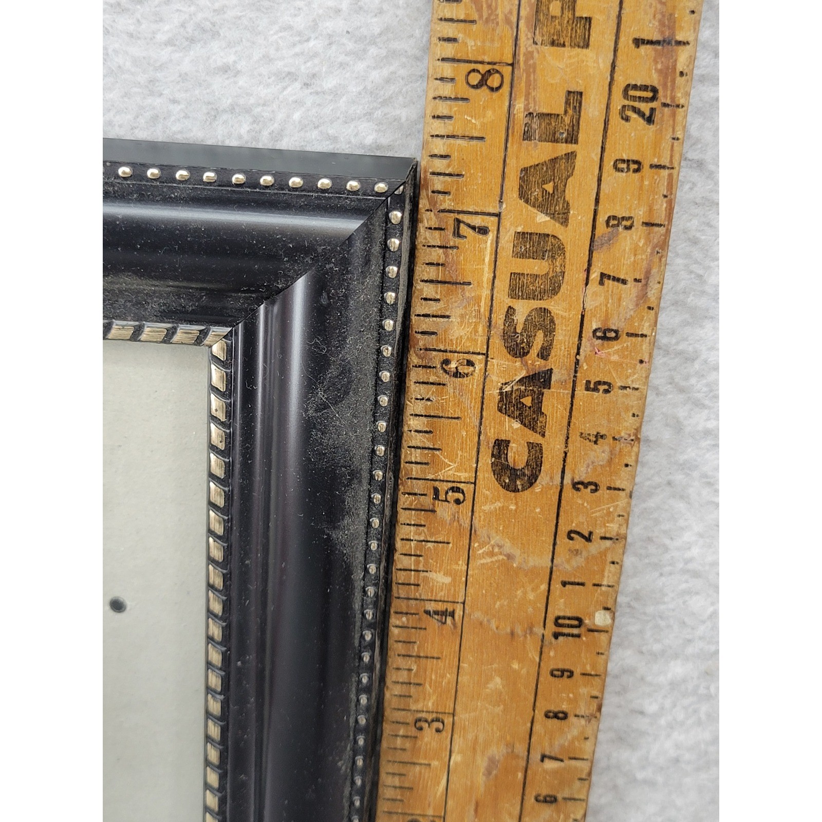Black Wood Picture Frame Beaded Silver Trim 5x7 Photo Tabletop Wall Mount gallery