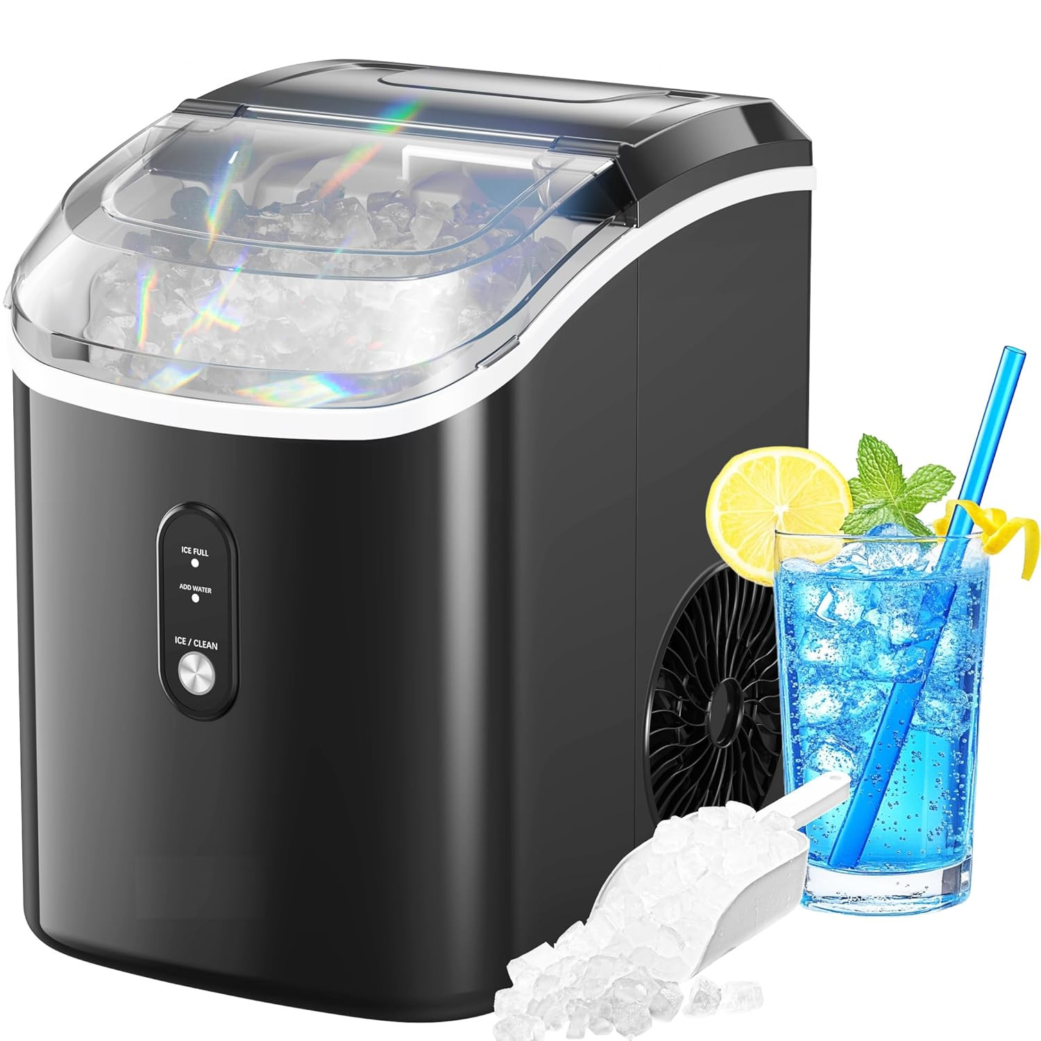 Self-Cleaning Countertop Nugget Ice Maker - 33 Lbs Daily for Home & Office gallery
