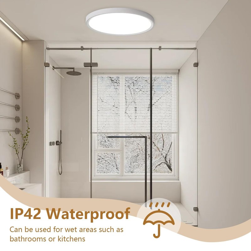 15.8 Inch 6PK LED Flush Mount Ceiling Light, 32W, 3480LM, 3000K/4000K/6000K C... gallery