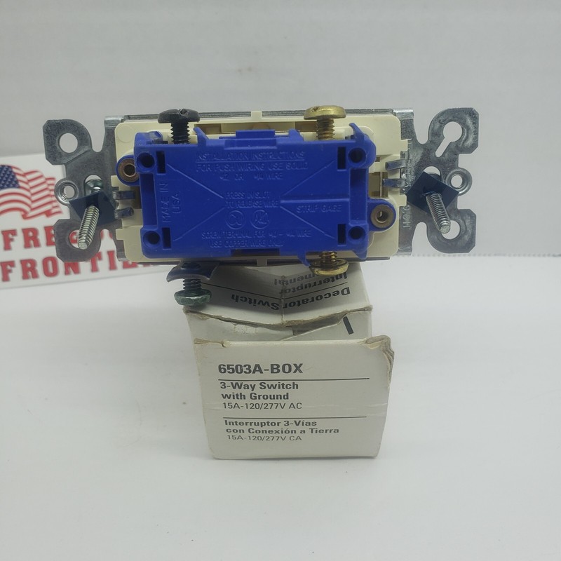 Cooper Eagle 3-Way Decorator Rocker Light Switch Almond 15A #6503A gallery
