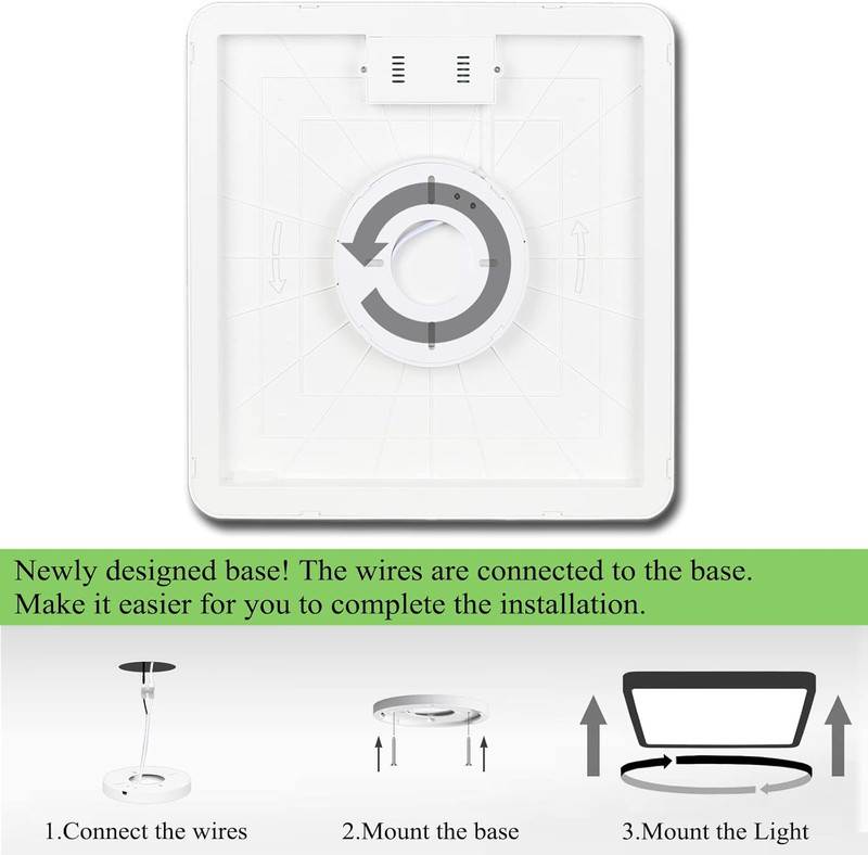 Flush Mount Ceiling Light, 3000K/4500K/6500K Switchable Ceiling Light, 12 Inch F gallery