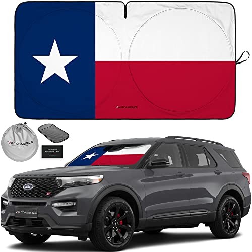 1-Piece Windshield Sun Shade American MEDIUM = 61 x 32 inches USA TEXAS FLAG gallery