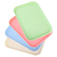 4 Pack Multicolo Plastic Serving Trays for Party Serving Food – Rectangular 8…