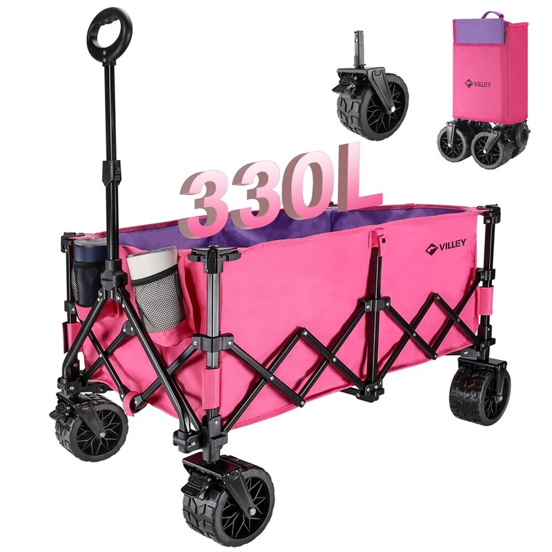 VILLEY Extended Collapsible Foldable Wagon 220L Heavy Duty Folding Utility Carts gallery