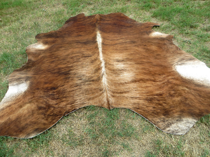 MAKE OFFER !! LARGE BRINDLE brown Cowhide Rug natural Cowhides Cow Hide Skin RN gallery
