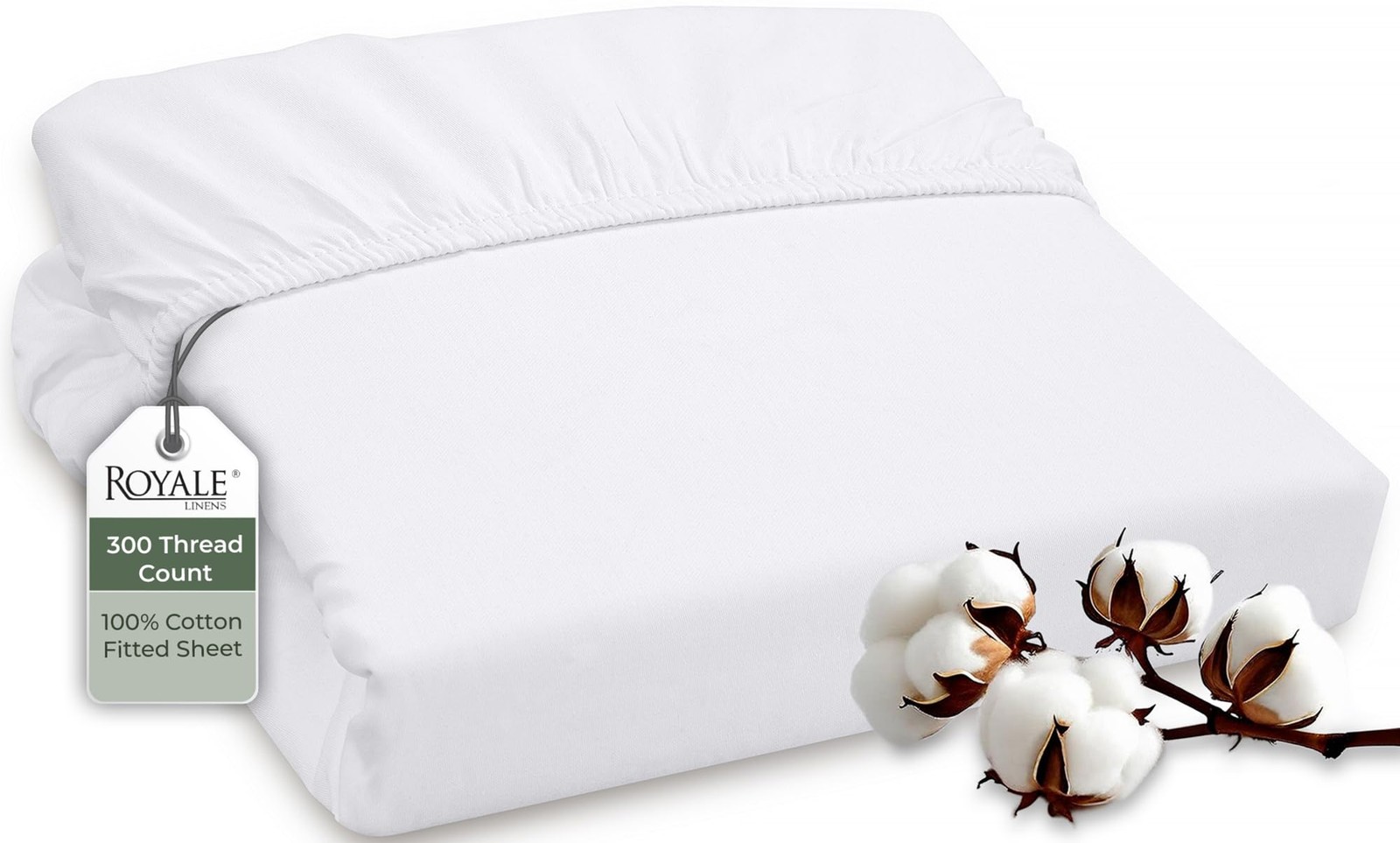 ROYALE LINENS 300 Thread Count 100% Long Staple Combed Cotton Fitted Sheet Tw... gallery