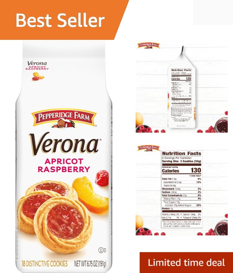 Verona Apricot Raspberry Thumbprint Cookies, 6.75 oz. Bag gallery