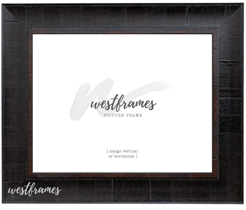 West Frames Lodge Rustic Distressed Dark Espresso Walnut Wall Picture Frame 3" gallery