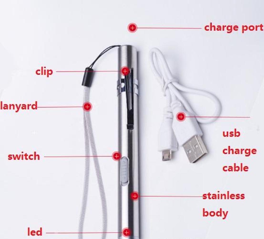 5" LED USB RECHARGEABLE MINI FLASHLIGHT Stainless Steel Pen Light 1000 Lumens gallery