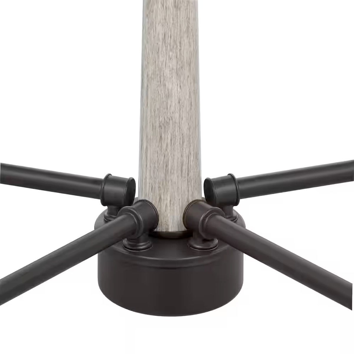 Home Decorators Collection 24in 5-Light Black Chandelier with Light Oak Accents gallery
