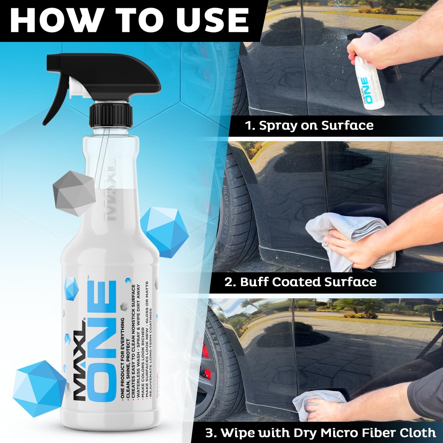 Car Spray Triphene® Technology Quick Spray & Wipe Waterless Detailer 2x20oz 4 gallery