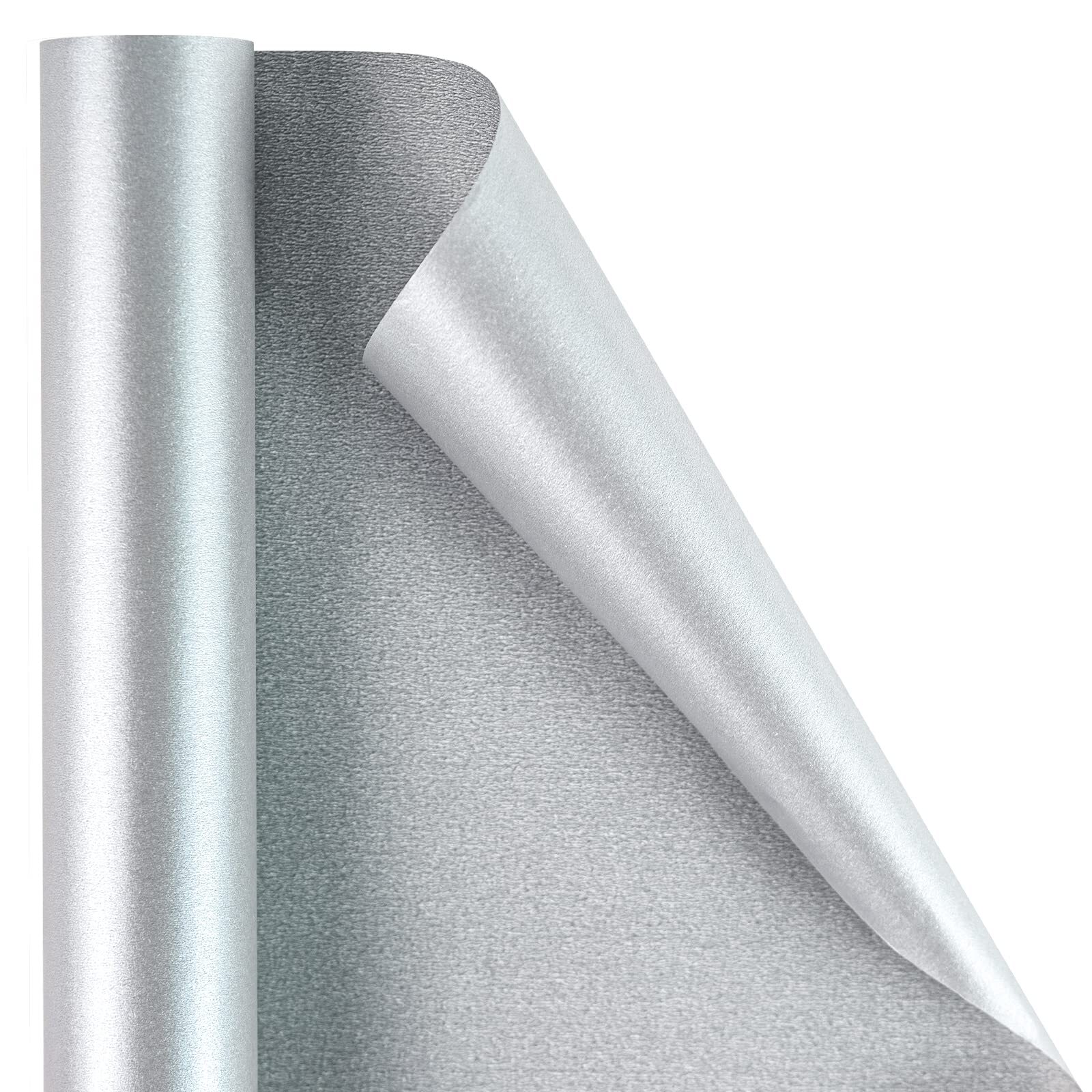 Silver Matte Wrapping Paper Pearly Luster Wedding 17x32.8 Feet Christmas gallery