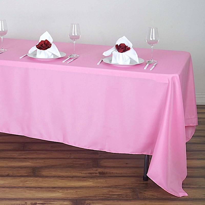 PINK 72x120 RECTANGLE POLYESTER TABLECLOTH Wedding Catering Dinner Supplies gallery