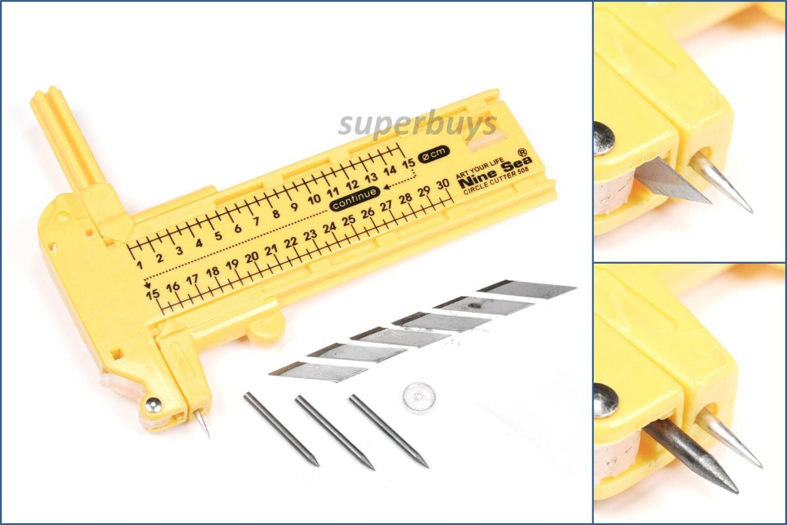 0 - 30cm Blade Graphite Rotary Compass Craft Tool Circle Cutter Paper Cardboard gallery