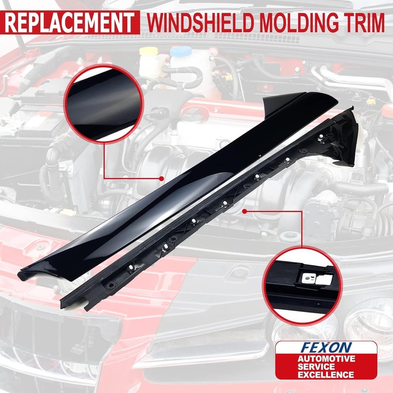 Windshield A-Pillar Molding Trim Kit Left Driver Right Passenger Side Compatible gallery