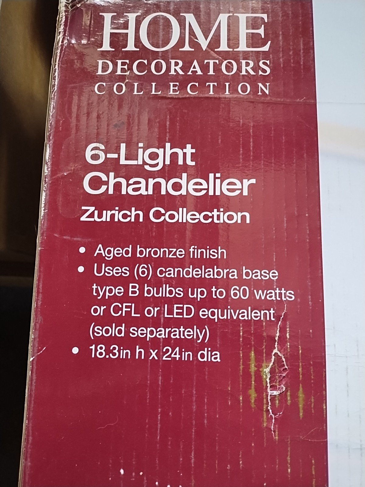 Home Decorators Collection Zurich 6-Light Chandelier 18.3h x 24 Dia New In Box gallery