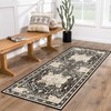MUJOO Washable Runner Rug,Black Boho 2' x 6' (Rectangular), Black and Beige gallery