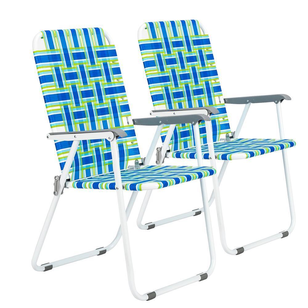 2 Pcs Folding Webbed Lawn Beach Chair,Heavy Duty Portable Chairs for Outside gallery