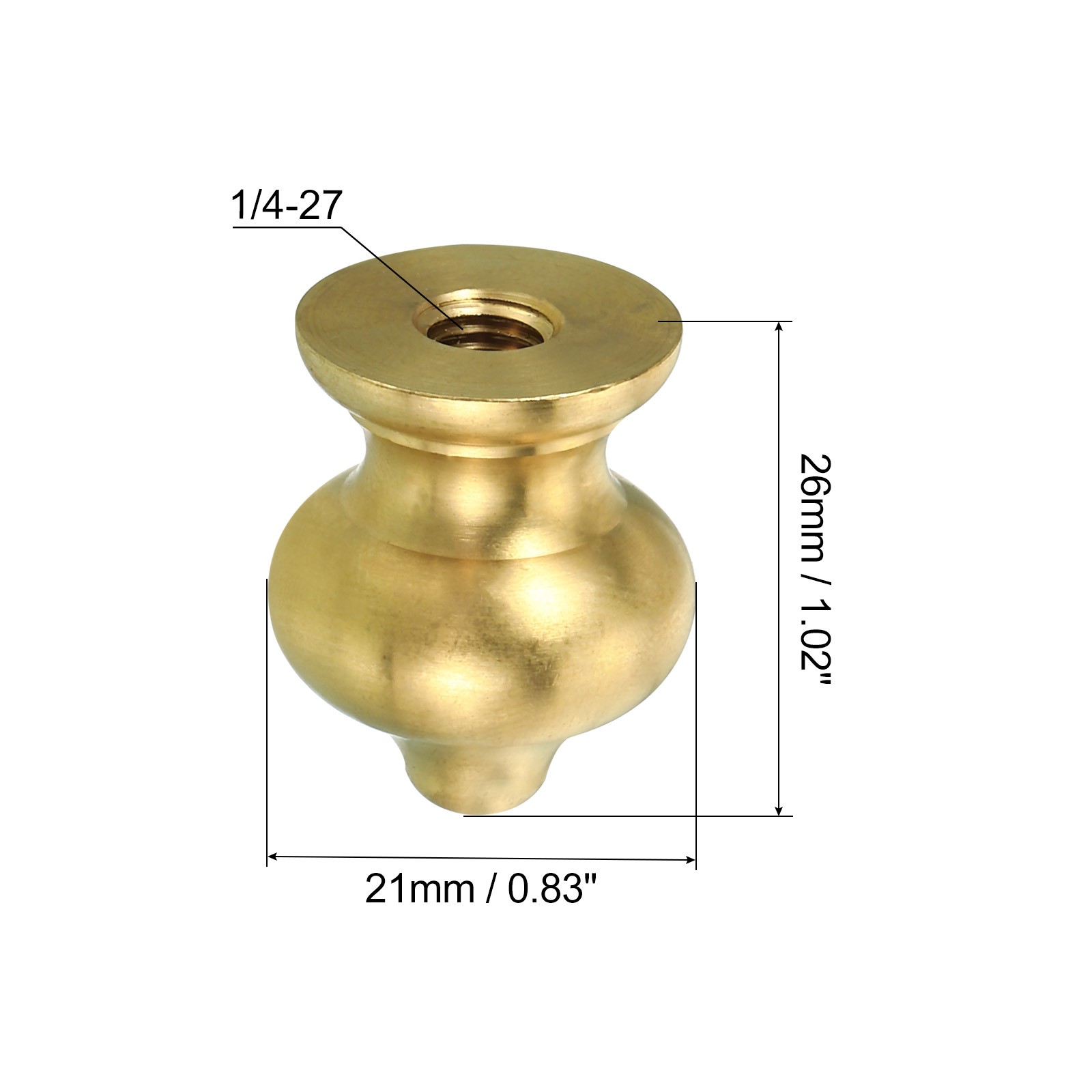 2 Pack 1/4-27 Lamp Finial Ball Cap Knob Lamp Shade Harp Top Screw Decoration gallery