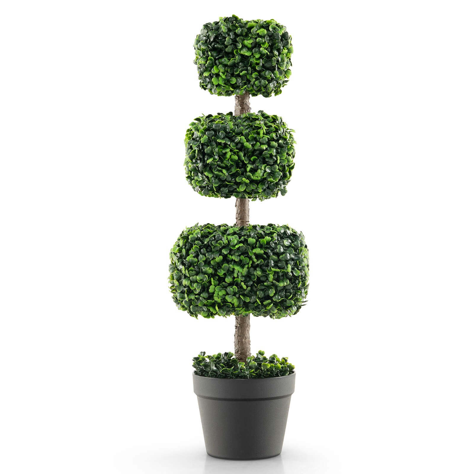 35" Artificial Boxwood Topiary Tree Faux Greenery Plant Fake Tree for Decoration gallery
