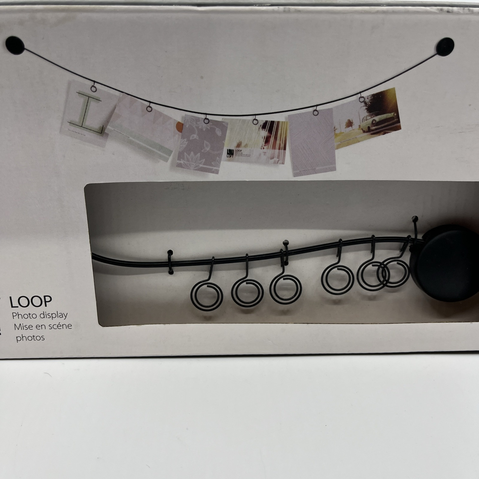 New Umbra Loop Wire Photo Picture Wall Display Holder 6 Clips 32” Long Black gallery
