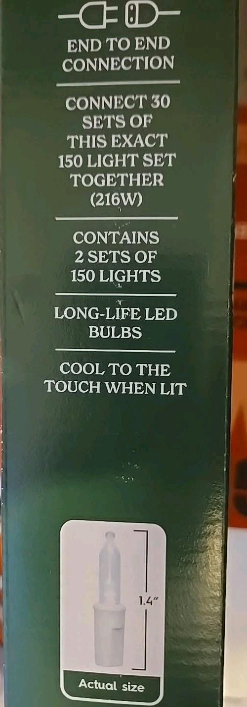 Holiday Time 300 Ct Cool White LED Mini Christmas Lights White Wire, 61.3' gallery