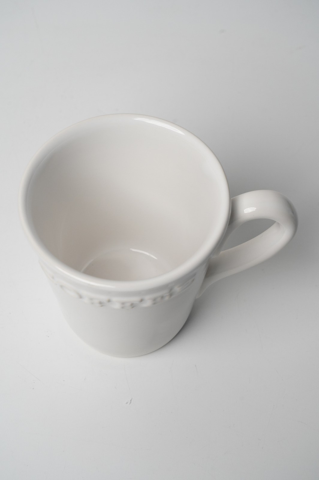Primagera White Ceramic Embossed Coffee Mug Made in Portugal gallery