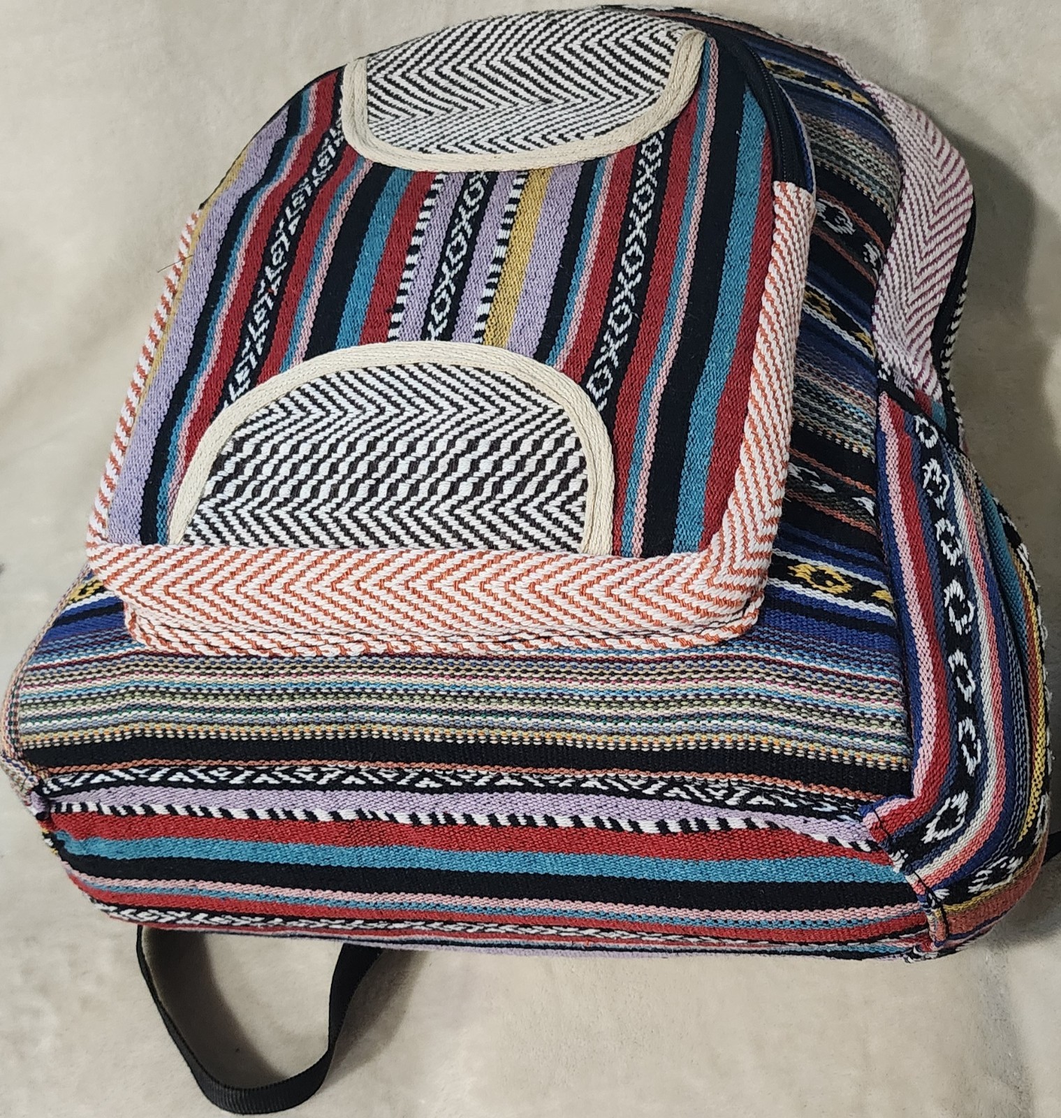 Boho Hemp Backpack | Handmade Large Himalayan Rucksack – Eco Hiking Daypack 2