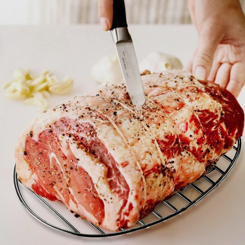 Roasting Rack, Black with Integrated Feet, Enamel Finished, Nonstick, (10”x6.5”) gallery