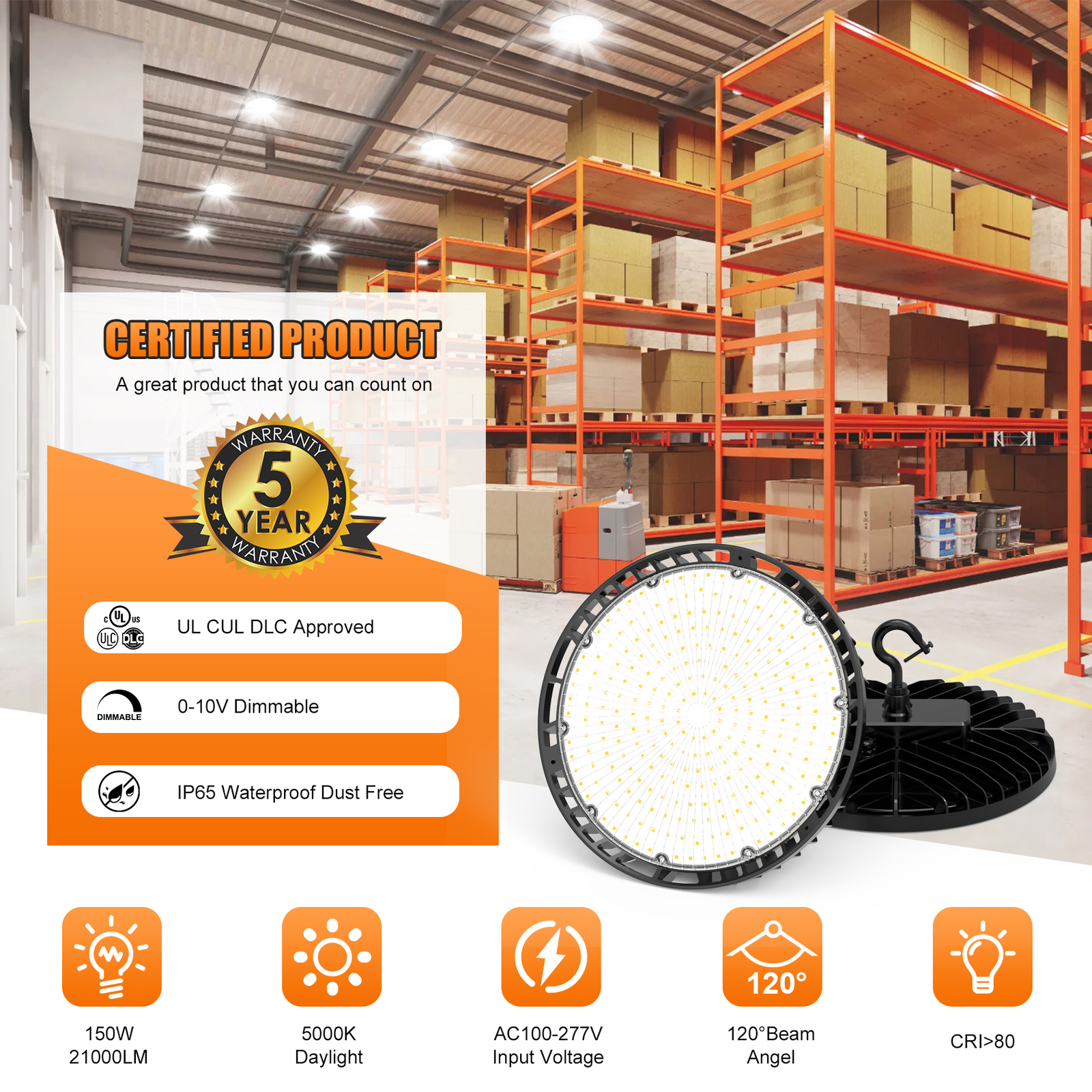 LED High Bay Light 240W 200W 150W Watt Warehouse GYM Shop Lighting Fixture UFO gallery