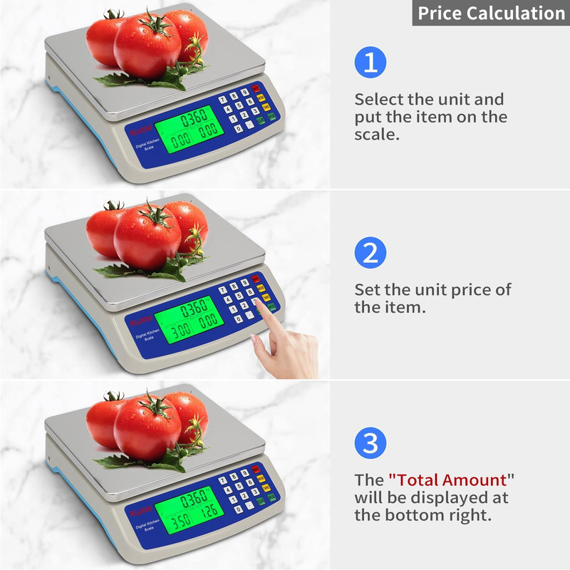 Large Digital Kitchen Scale 30KG Commercial Food Scale 66LB for Baking Bread Me gallery