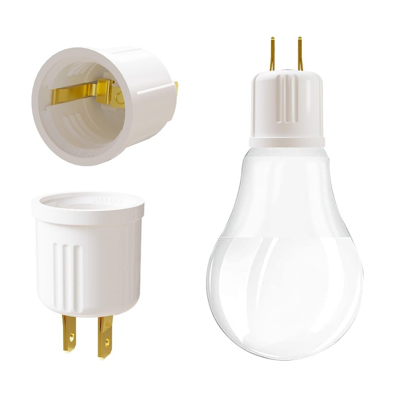 2 Pack Outlet to Socket Adapter, Convert Outlet to E26 Light Bulb Socket Plug-in gallery