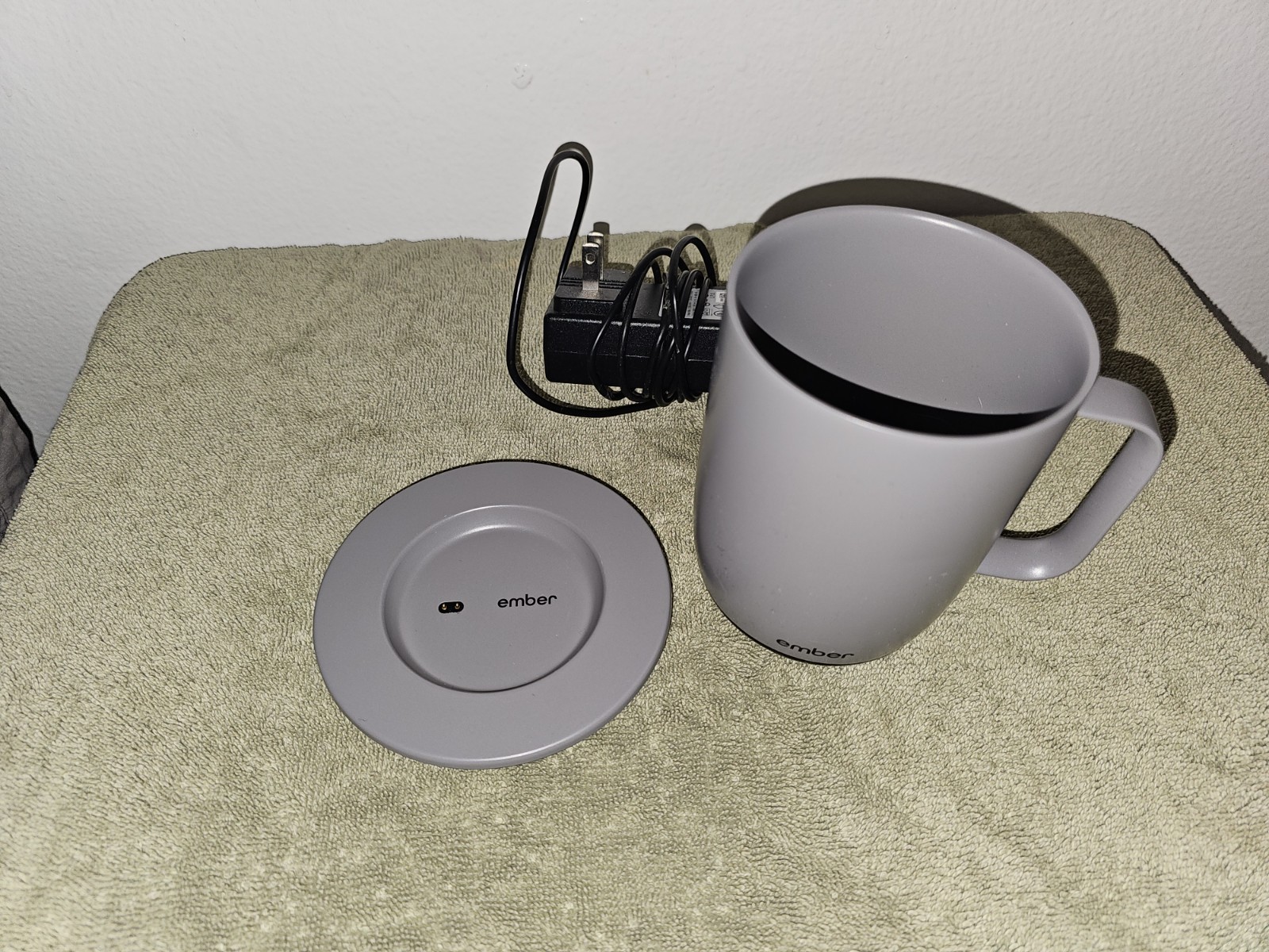 Ember Ceramic Temperature Controlled Smart Mug 14 oz Gray W/ Charging Base gallery