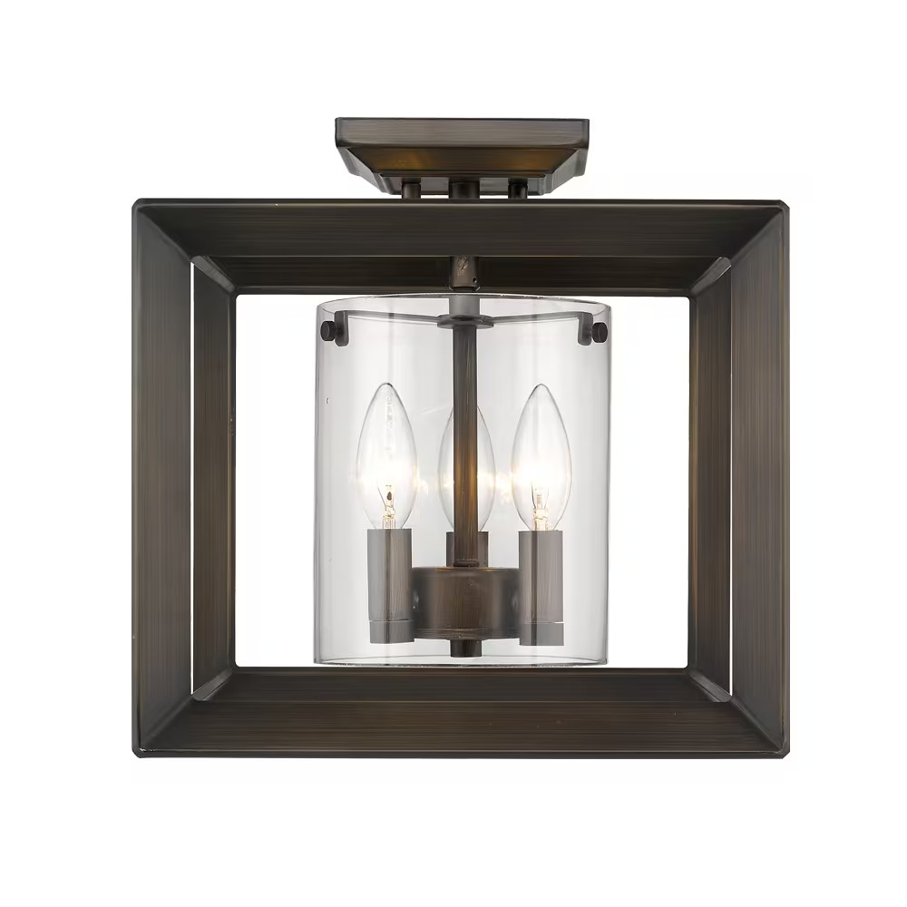 Golden Smyth 3-Light 12" Ceiling Light in Gunmetal Bronze gallery