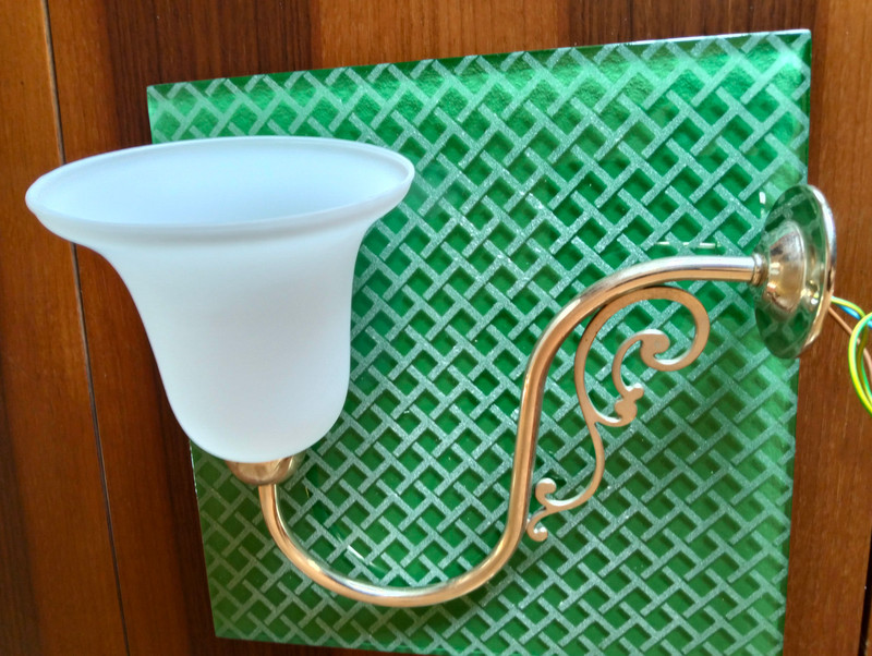 DEVON & DEVON BRASS GLASS WALL SCONCE LAMP gallery