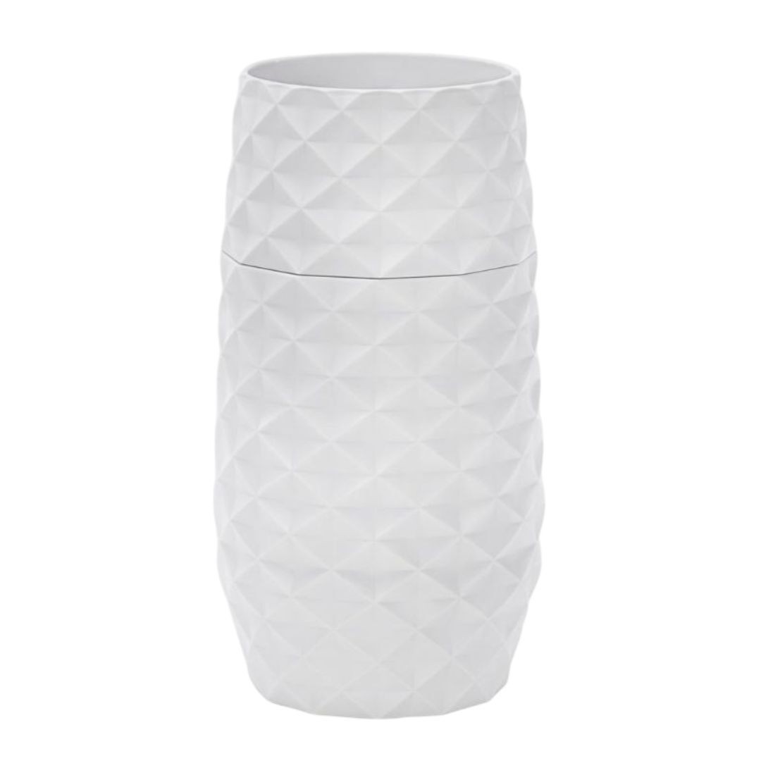 Amaranth Diamond Pattern 7.5 Inch Vase Durable Construction (White) gallery