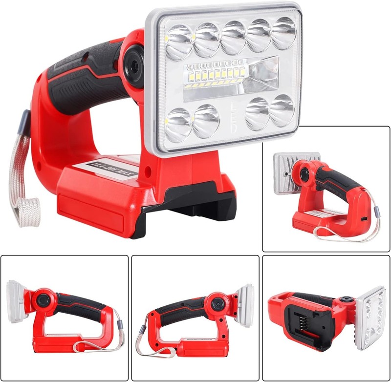 1000LM 9W Flashlight LED Work Light for Milwaukee 18V Li-ion Battery for Camping gallery