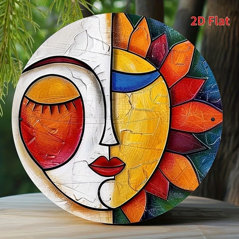 Sun And Moon Face Metal Sign Boho Celestial Art Vintage Indoor Wall Decor Plaque gallery