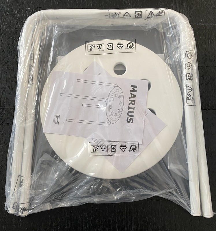 IKEA Marius, Stool stackable, White, 17¾" Height -SET OF 2- BRAND NEW 901.840.47 gallery