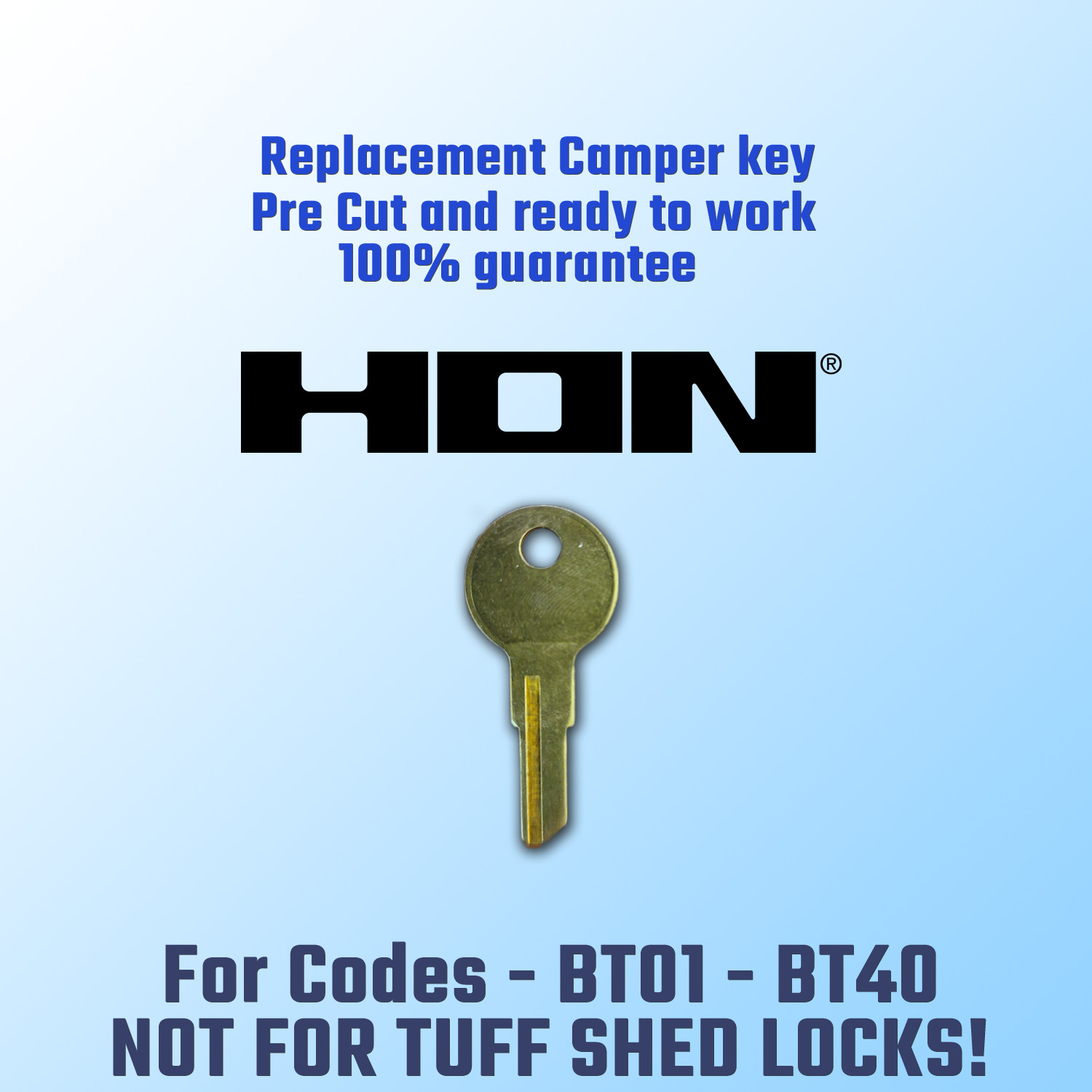 BT01-BT40. Replacement Camper Key, for L and T handle Locks. Cut To Your Code. gallery